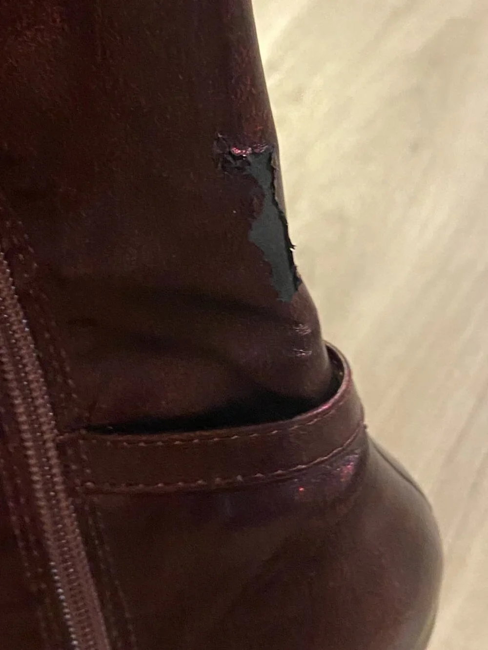 Ellie Over The Knee PlatformHeel Boots Metallic Burgundy Size 7 (Fits a 6) Y2K